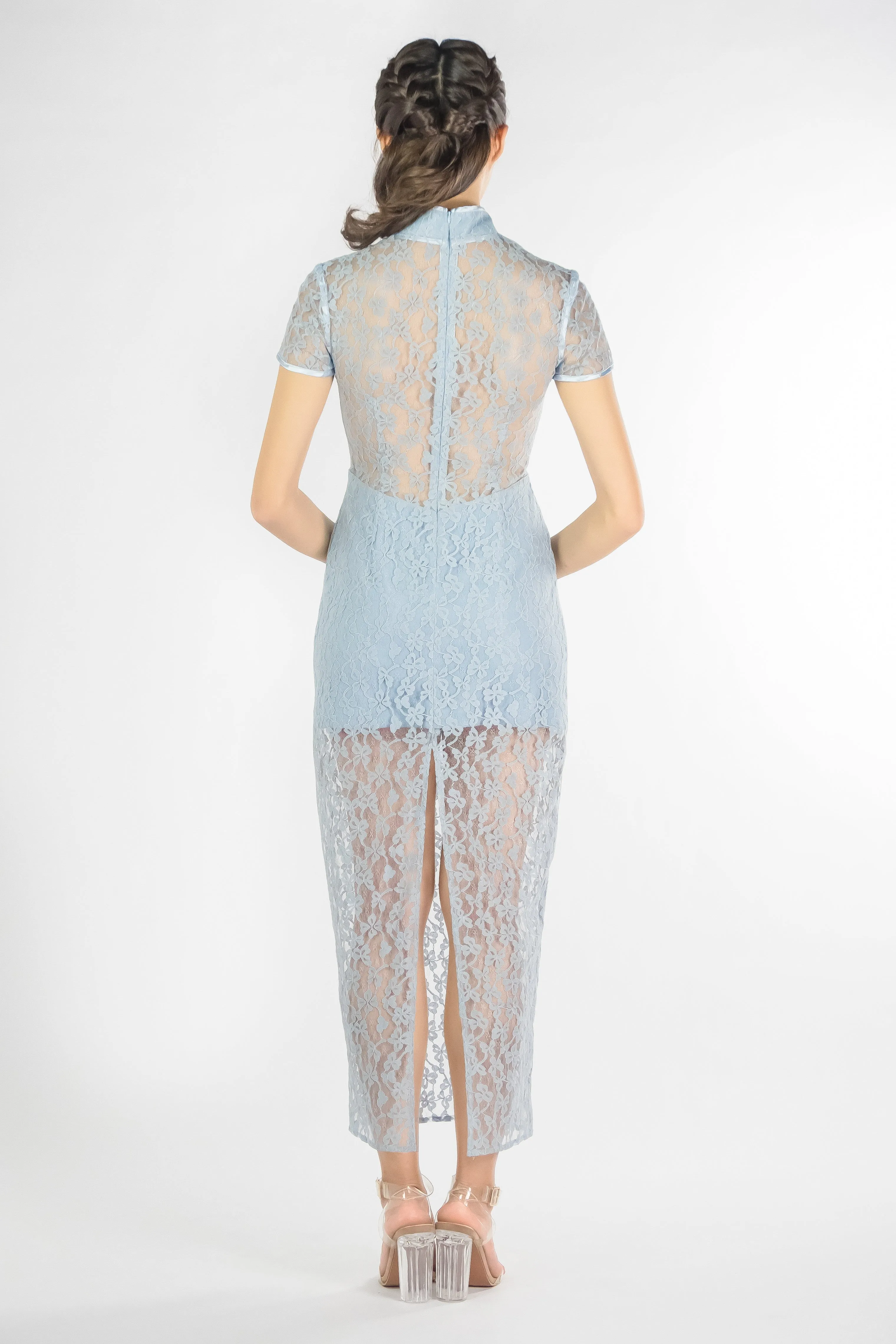LNR'19 Long Lace Qipao - Blue