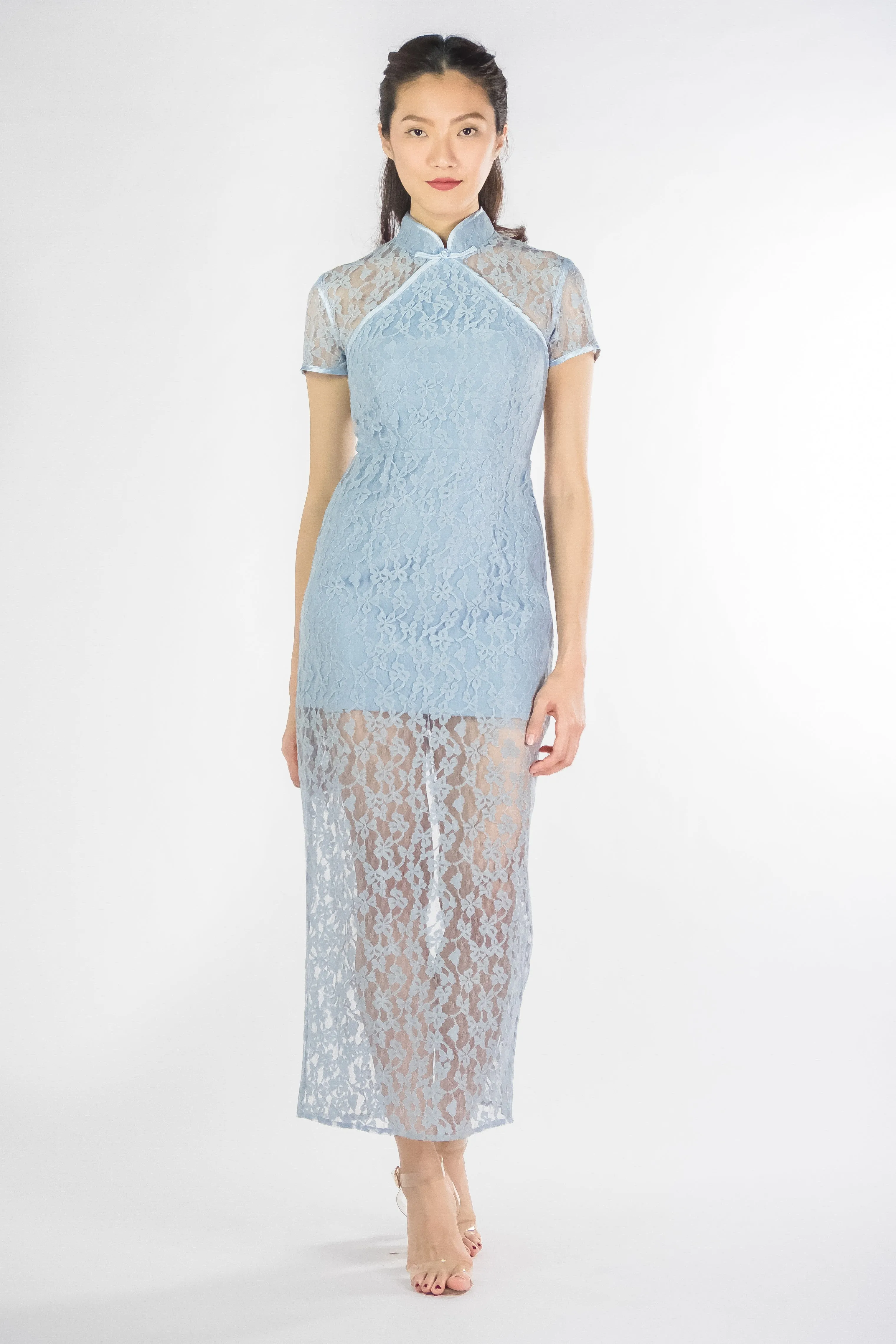 LNR'19 Long Lace Qipao - Blue