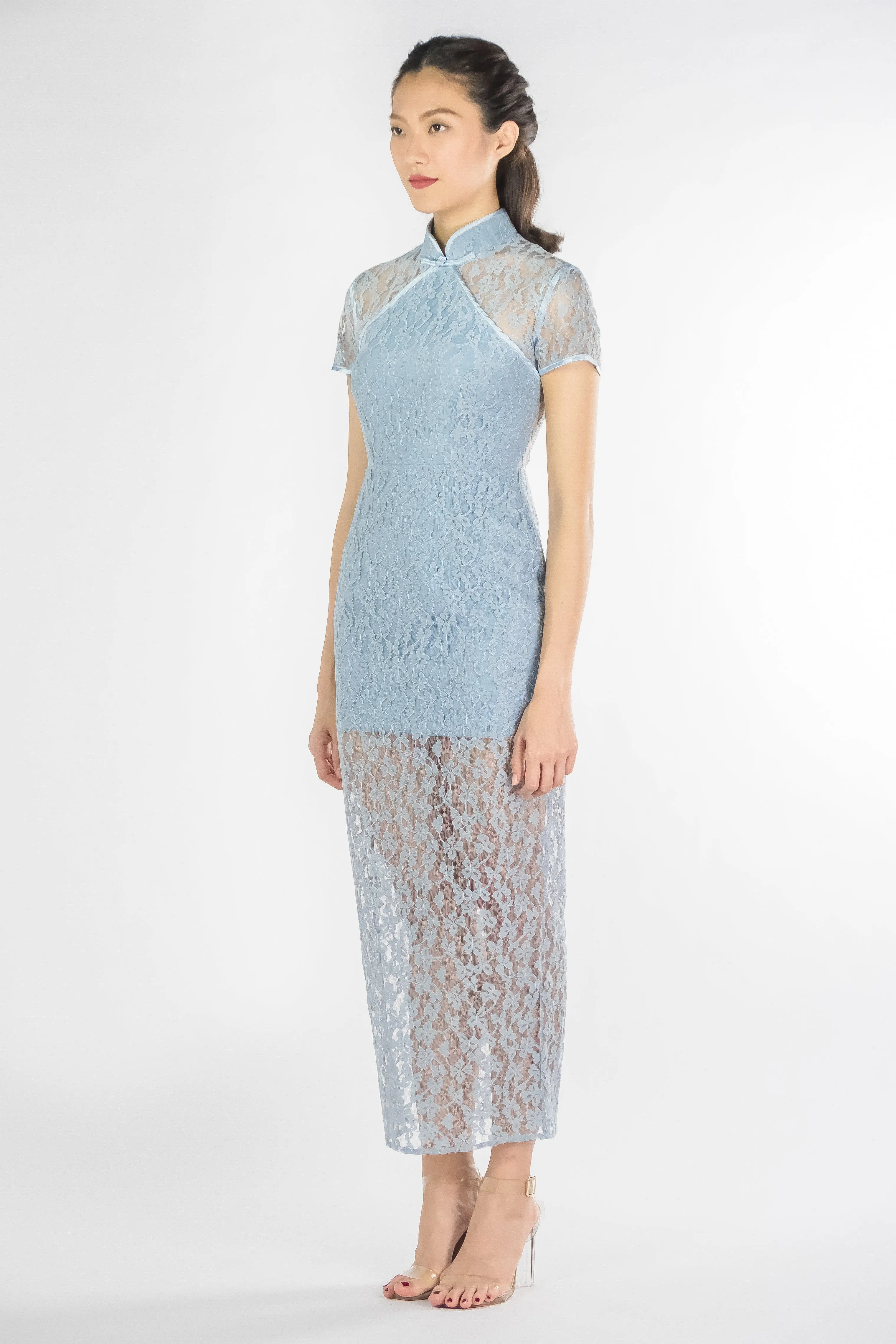 LNR'19 Long Lace Qipao - Blue