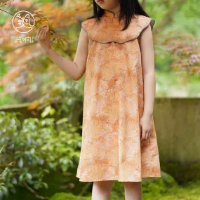 Mana Girls Golden Blossom Summer Cheongsam Dress