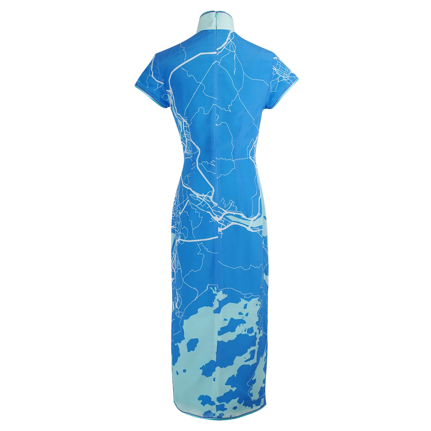 【MAP OF HK】100% Silk Cheongsam (Cap Sleeve)
