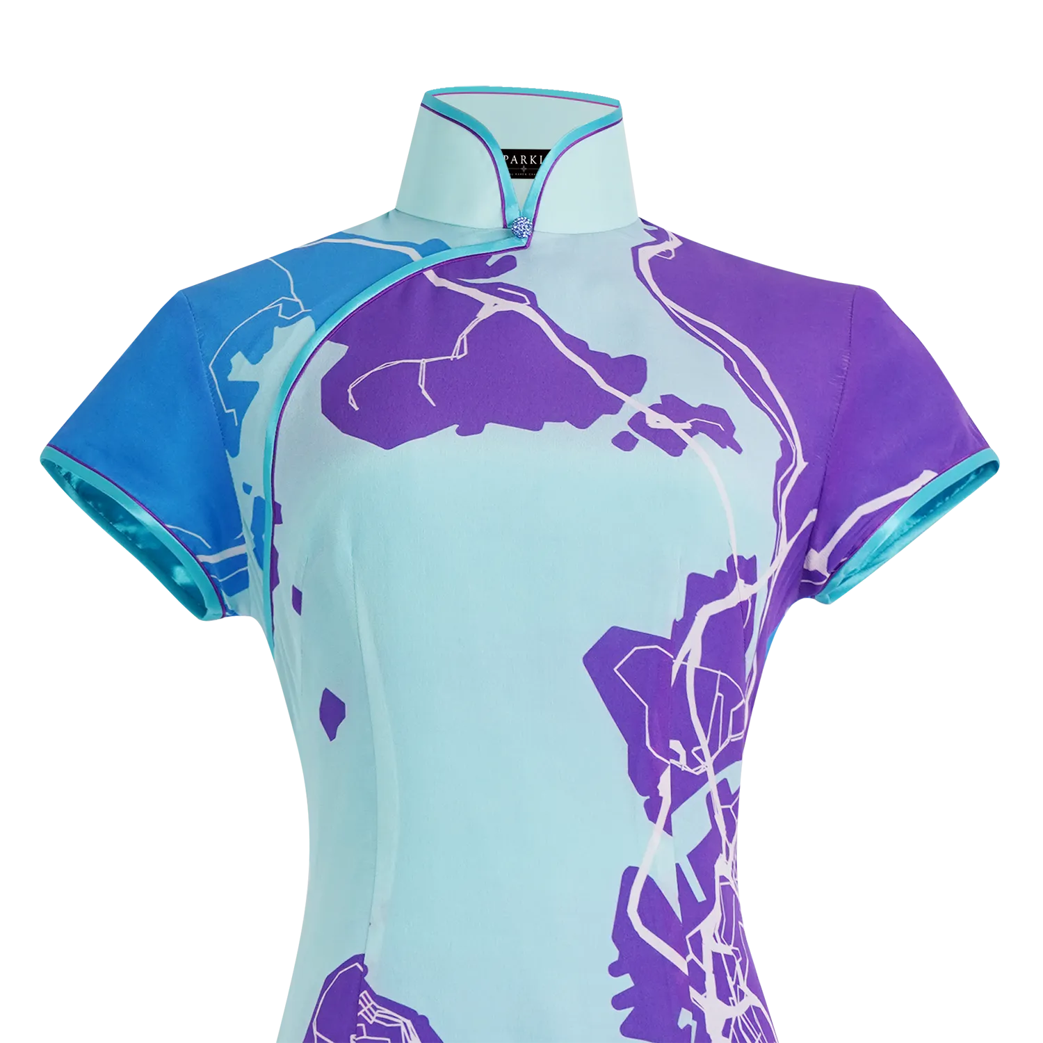 【MAP OF HK】100% Silk Cheongsam (Cap Sleeve)