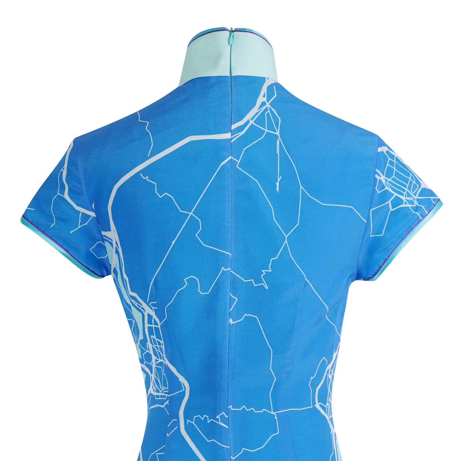 【MAP OF HK】100% Silk Cheongsam (Cap Sleeve)
