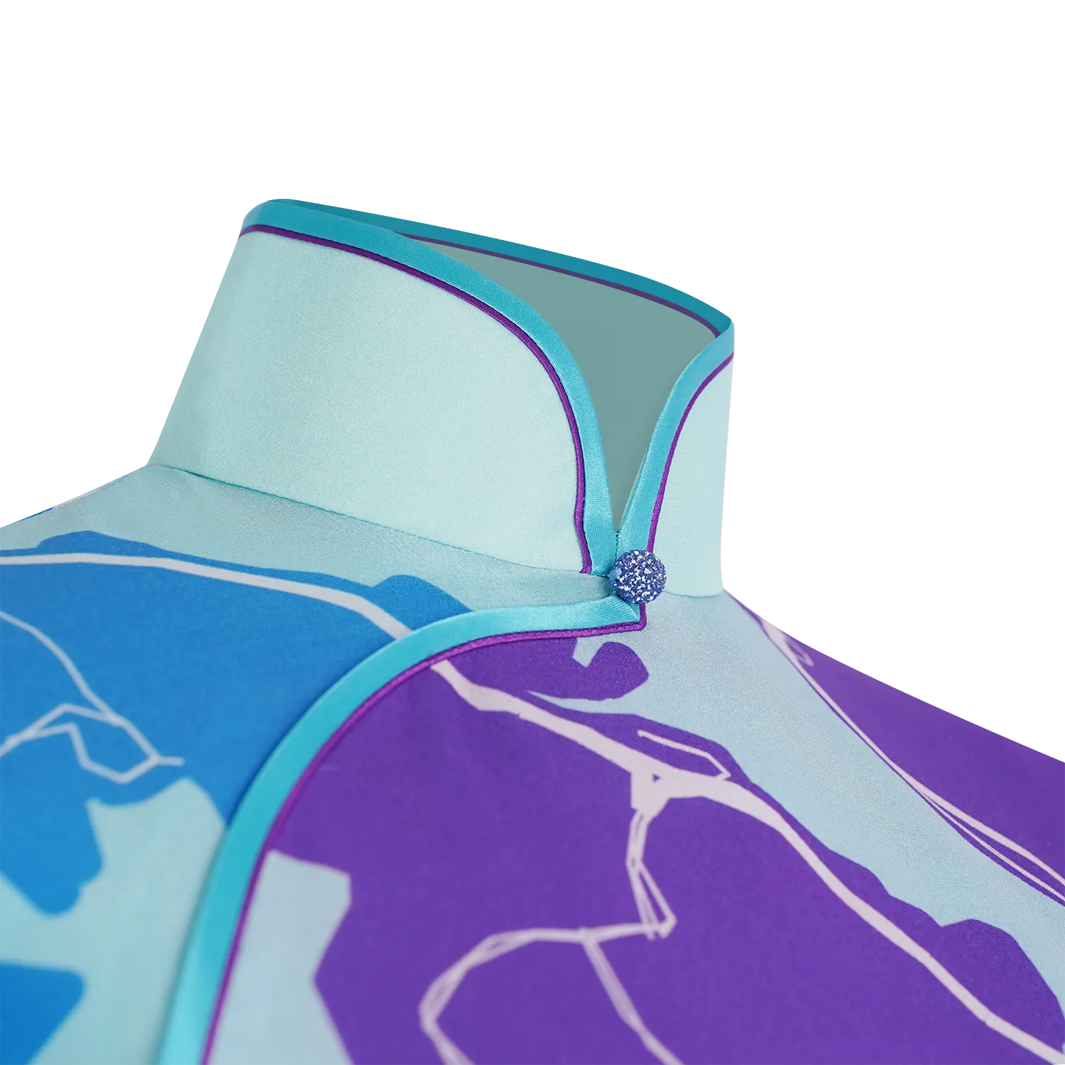 【MAP OF HK】100% Silk Cheongsam (Cap Sleeve)