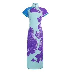 【MAP OF HK】100% Silk Cheongsam (Cap Sleeve)