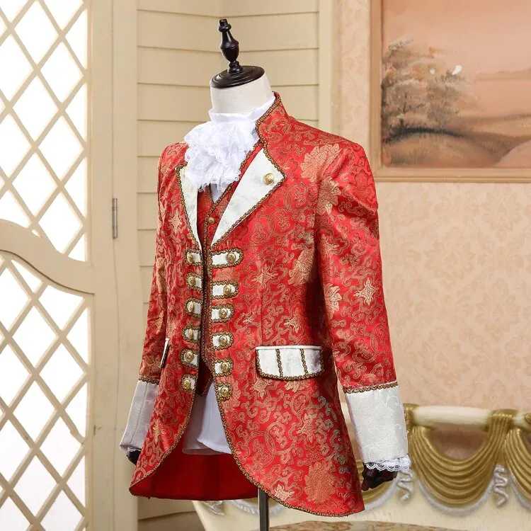 Men's Autumn/Winter Court Marshal Style Five-Piece Suit | Men's Masquerade Costume
