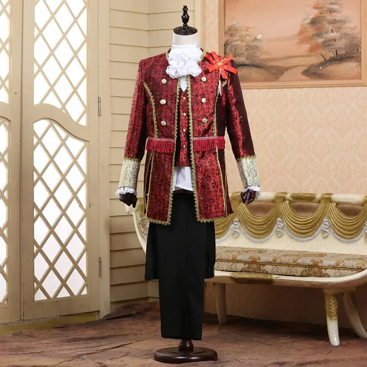 Men's Autumn/Winter Court Marshal Style Five-Piece Suit | Men's Masquerade Costume