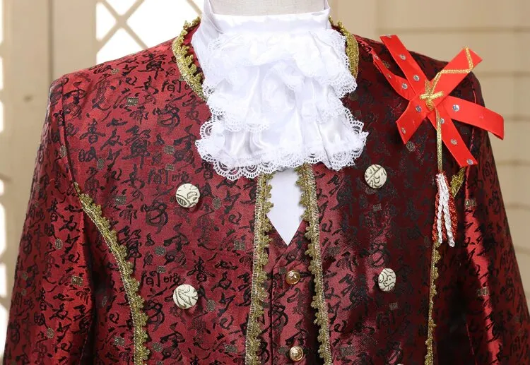 Men's Autumn/Winter Court Marshal Style Five-Piece Suit | Men's Masquerade Costume