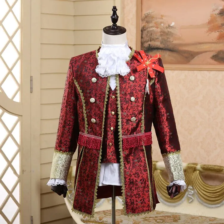 Men's Autumn/Winter Court Marshal Style Five-Piece Suit | Men's Masquerade Costume