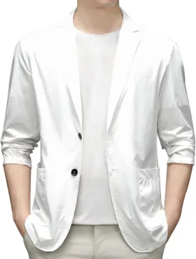 Men's Blazer One Button Regular Fit Lightweight Lapel Simple Business Suit Jacket for Formal and Casual Occasions
