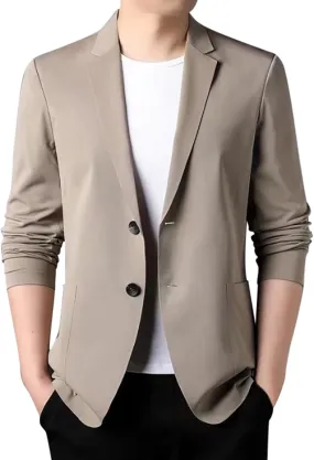 Men's Blazer One Button Regular Fit Lightweight Lapel Simple Business Suit Jacket for Formal and Casual Occasions