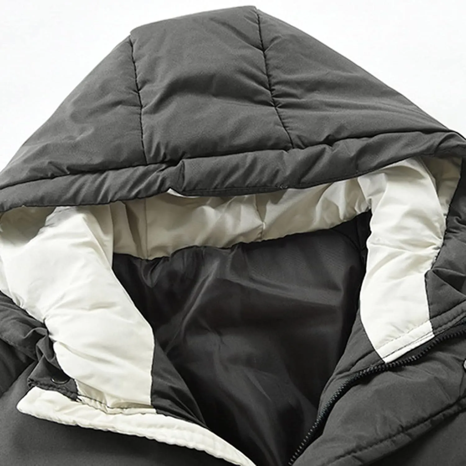 Men's Jacket-Casual Winter Cotton Jacket Coat Thicken Hooded Cargo Coat Outerwear Down Puffer Jacket