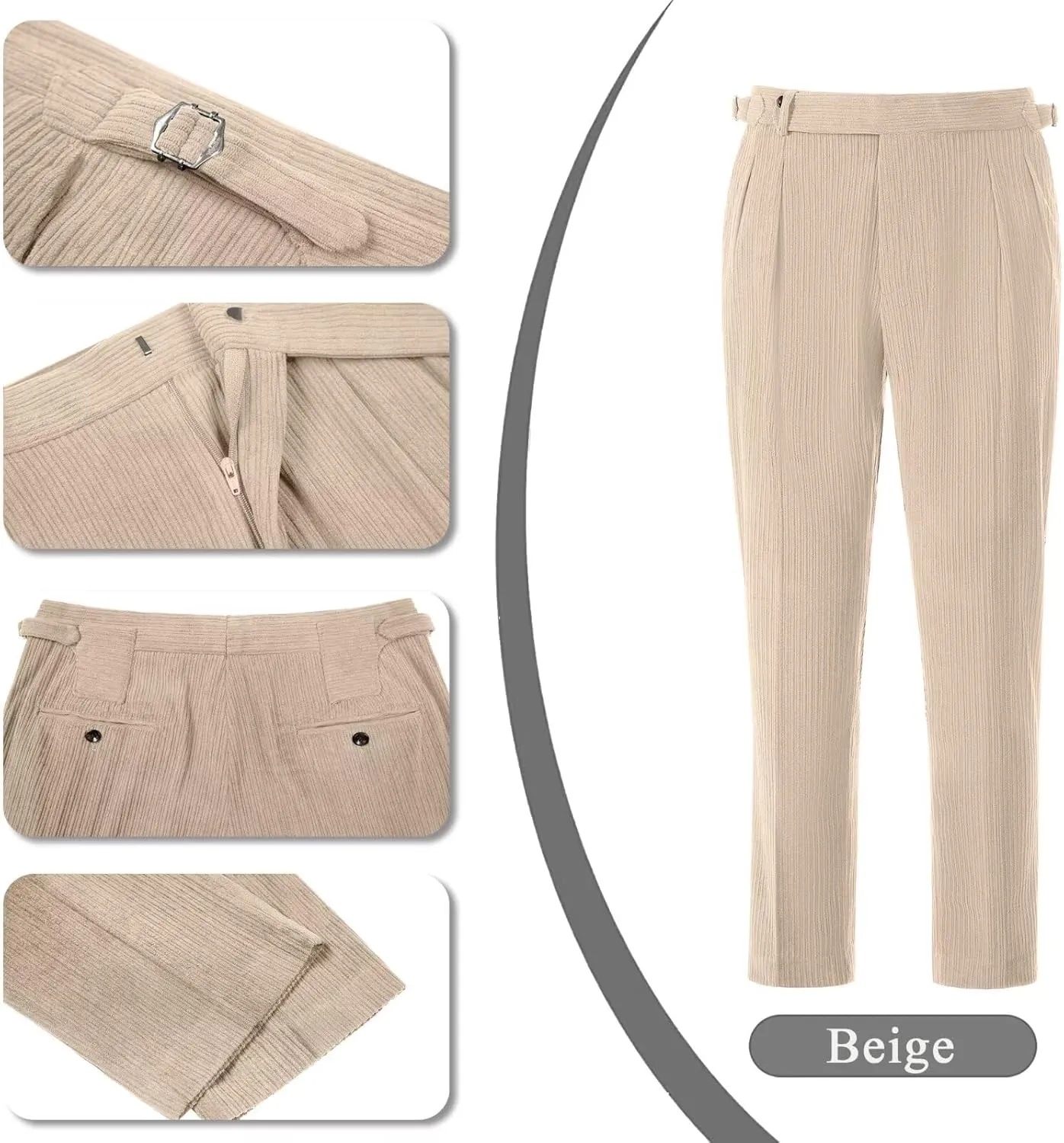 Mens Slim Fit Suits Corduroy Suit for Men 2 Piece Suit Jacket Blazer Pants Two Button Wedding Prom Tuxedo Suit