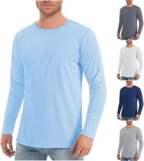 Men's UPF 50  Rash Guard Swim Fishing Sun Shirts Long Sleeve SPF UV Sun Protection Tshirts for Outdoor Casual Workout