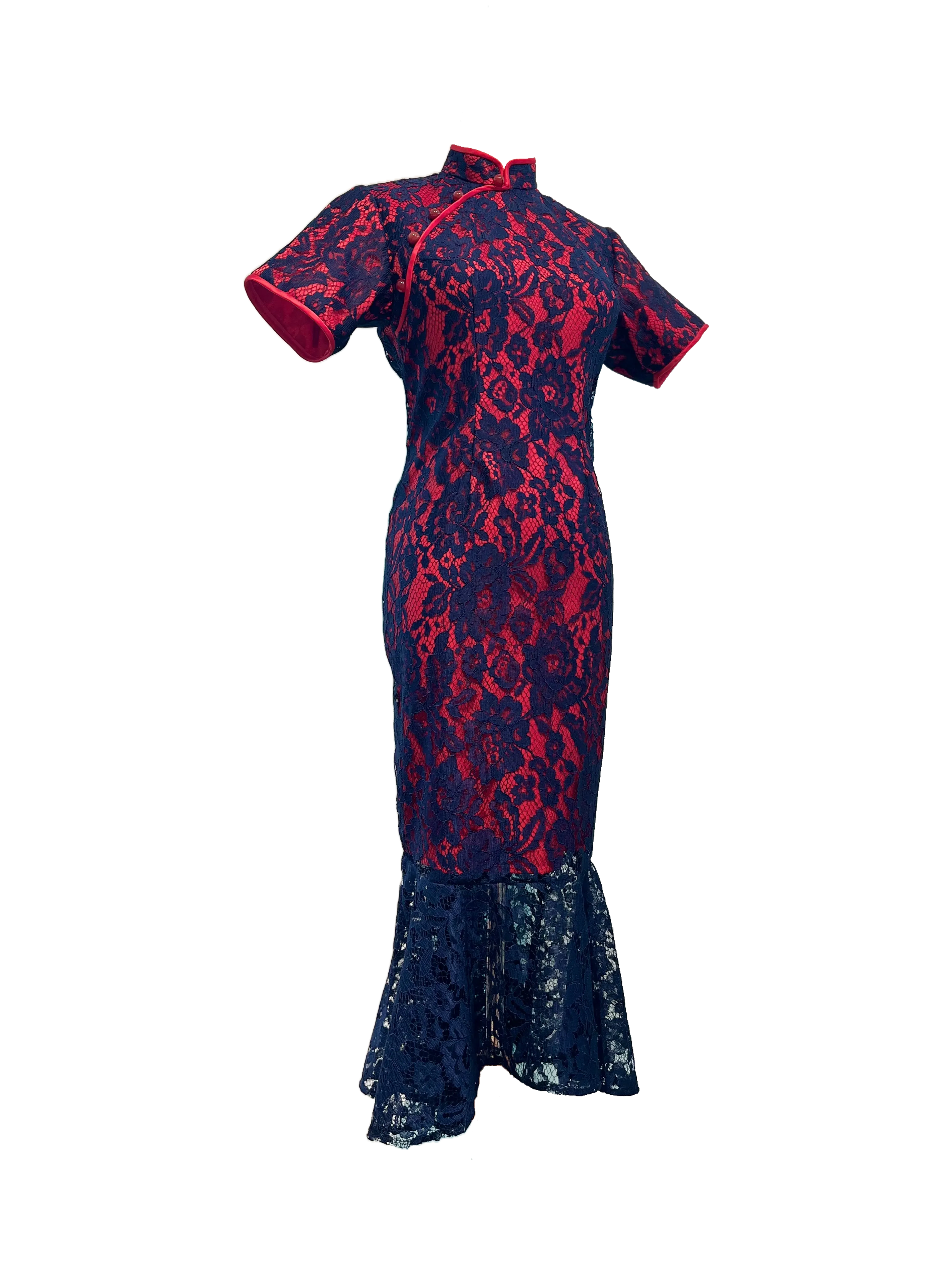 Mermaid Tail Lace Cheongsam