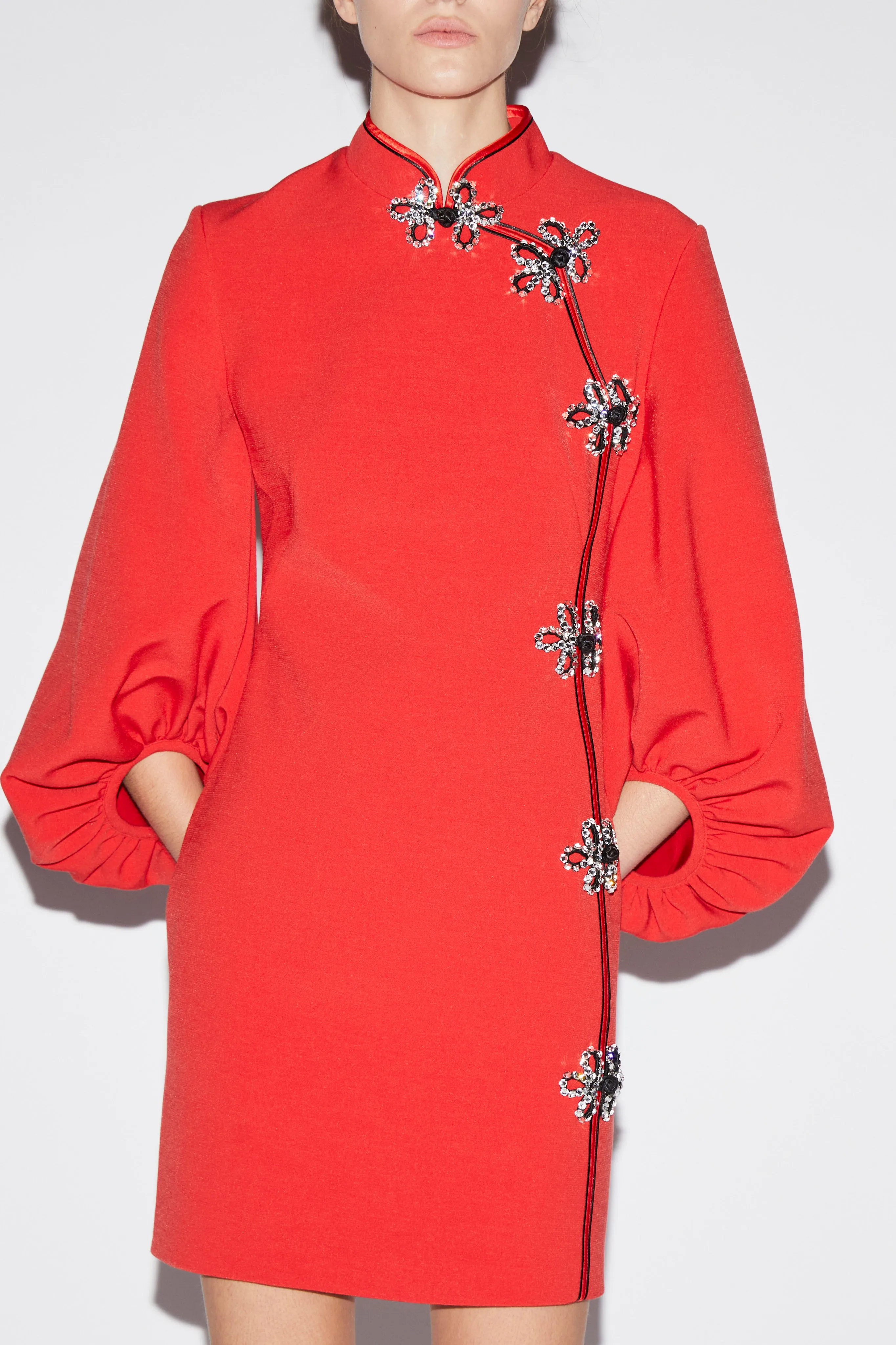 MING DRESS RED CREPE