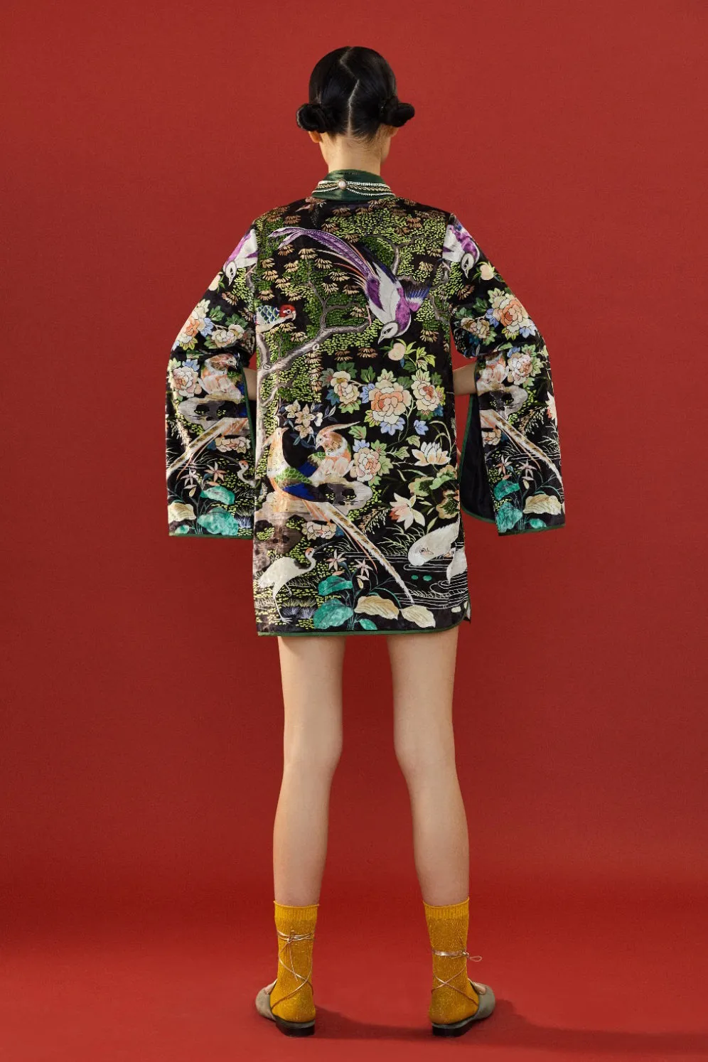 Mukzin | Floral Print Cheongsam Dress - Space In The Gourd