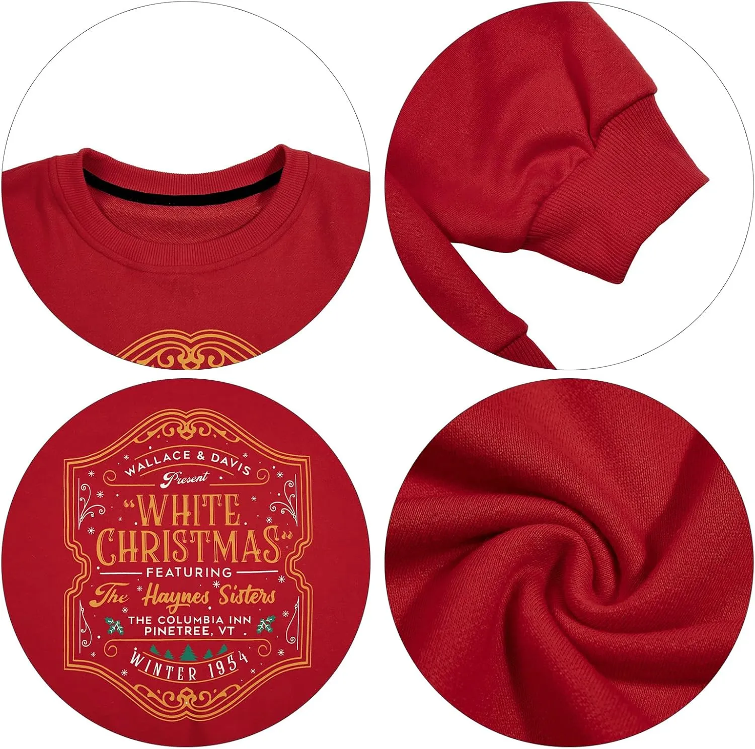 MYHALF Womens White Christmas Sweatshirt Crewneck Christmas Tree Graphic Shirts Oversized Xmas Pullover Sweater