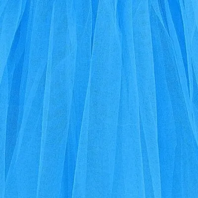 Neon Blue Tutu Skirt - Kids Size 3-Layer Tulle Basic Ballet Dance Costume Tutus for Girls
