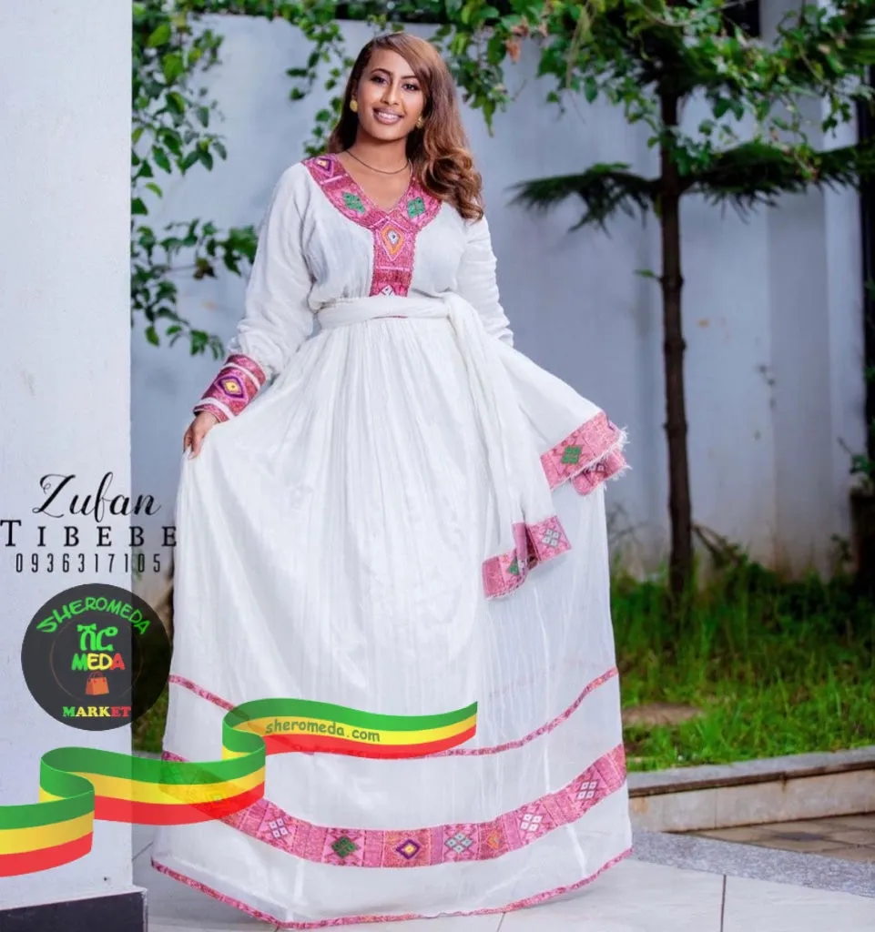New year pink dress by Zufan tibeb #2
