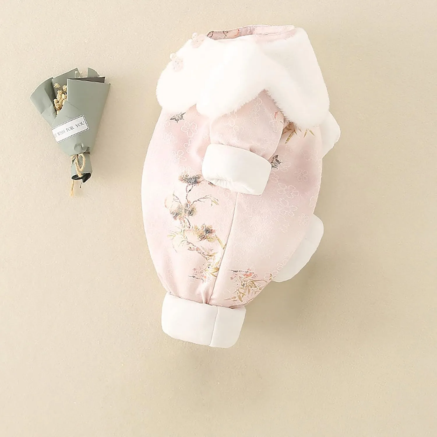 Newborn Baby Girls Romper Traditional Chinese New Year Long Sleeve Jumpsuit Tang Suit Winter Warm Crawl Suit
