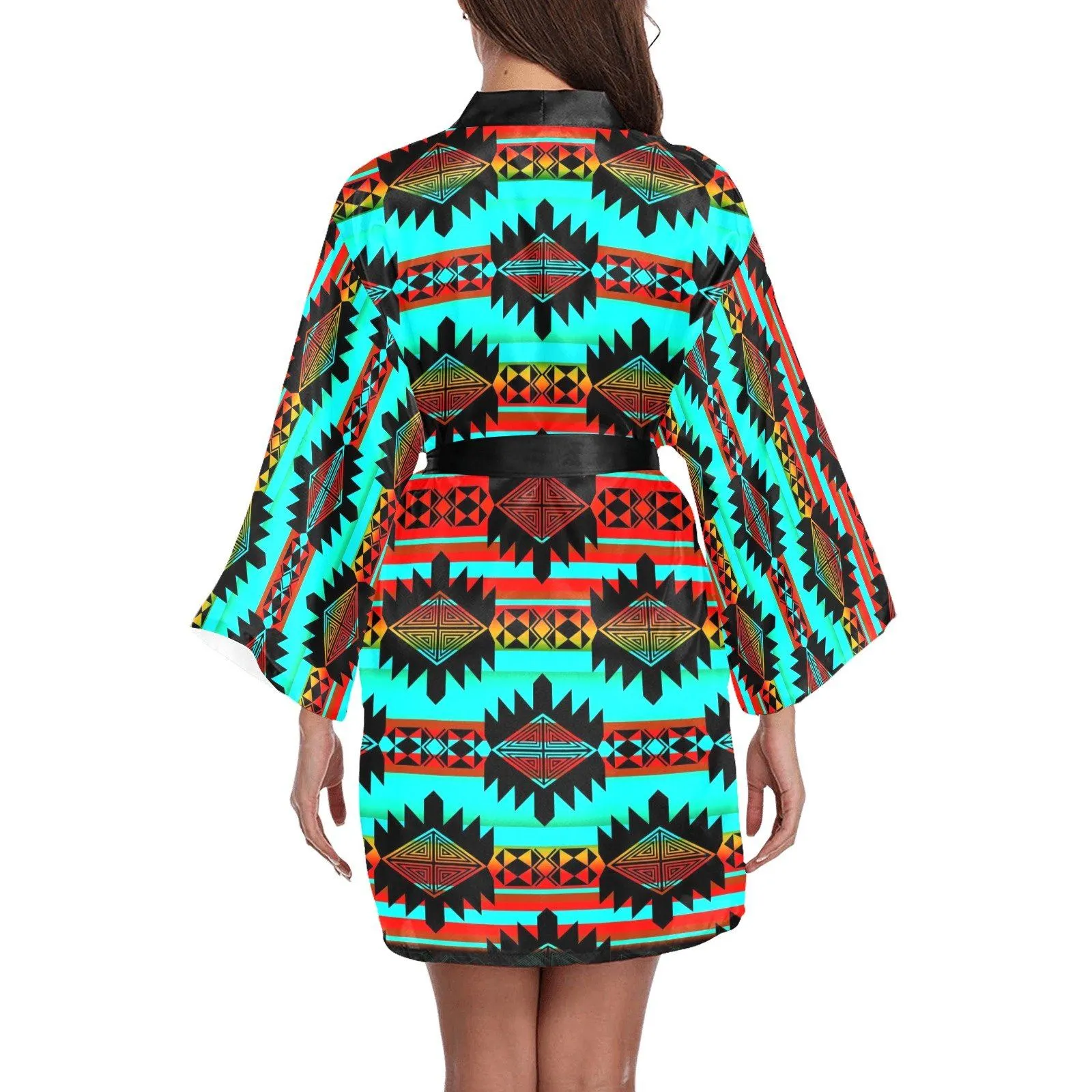 Okotoks Arrow Long Sleeve Satin Robe