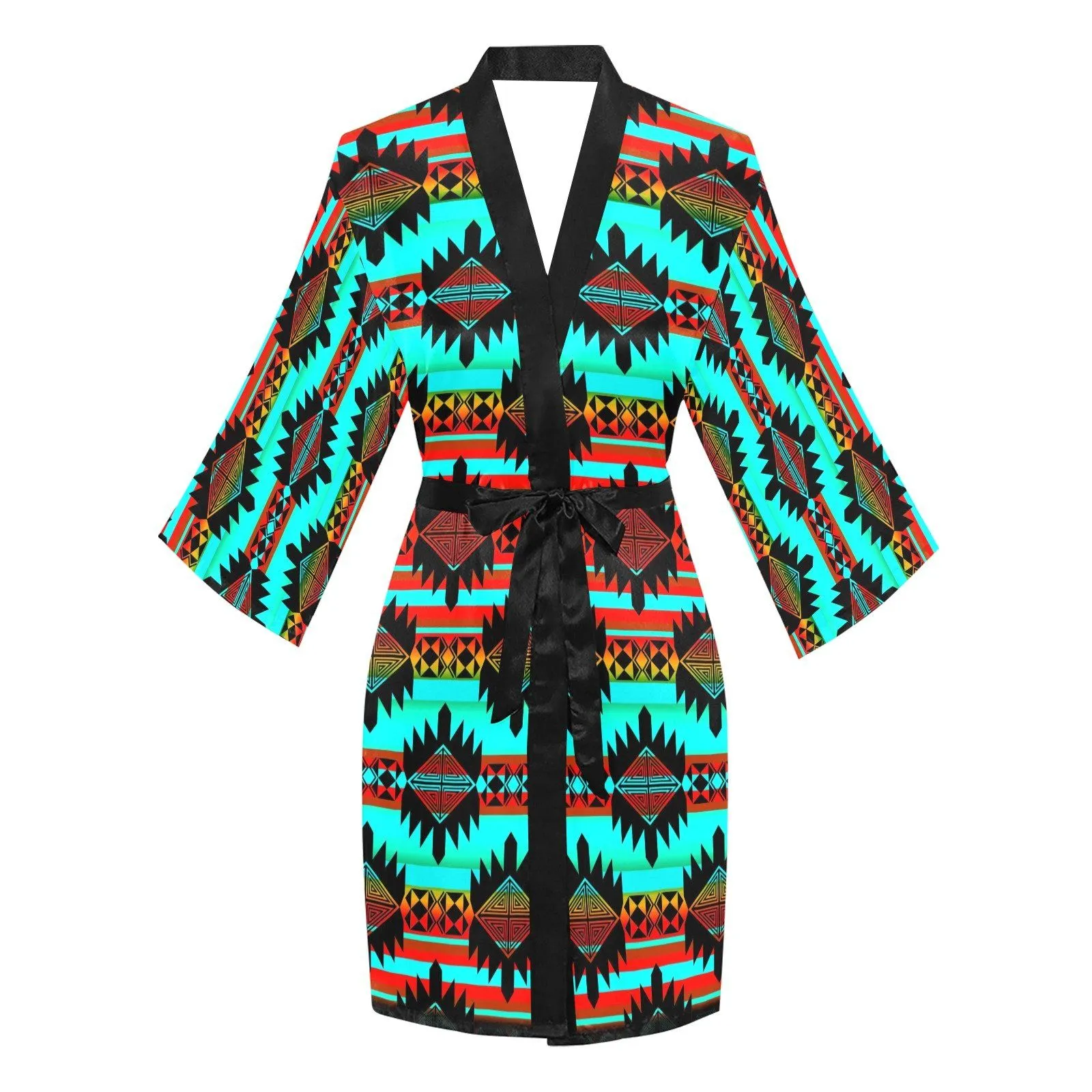 Okotoks Arrow Long Sleeve Satin Robe
