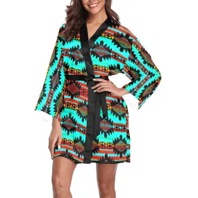 Okotoks Arrow Long Sleeve Satin Robe