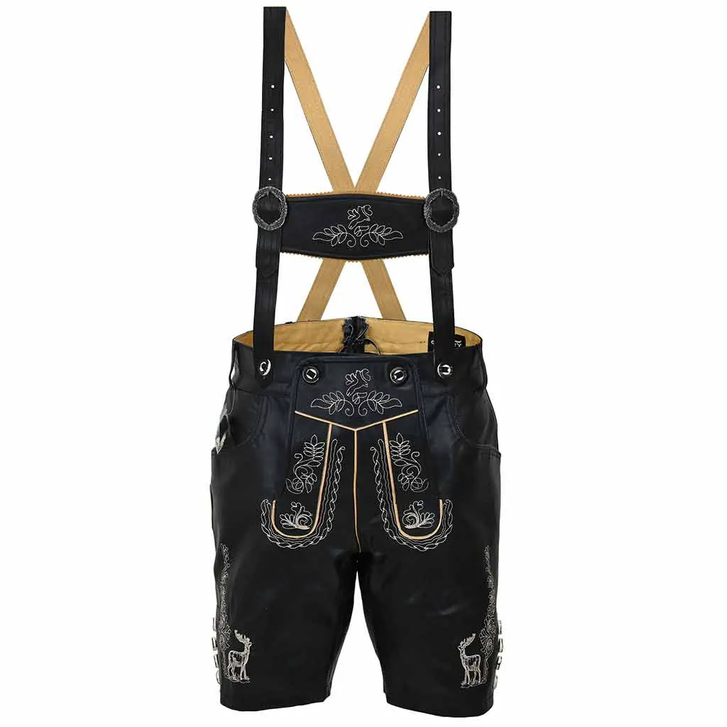 Oktoberfest Costumes mens Leather Lederhosen Albert Black