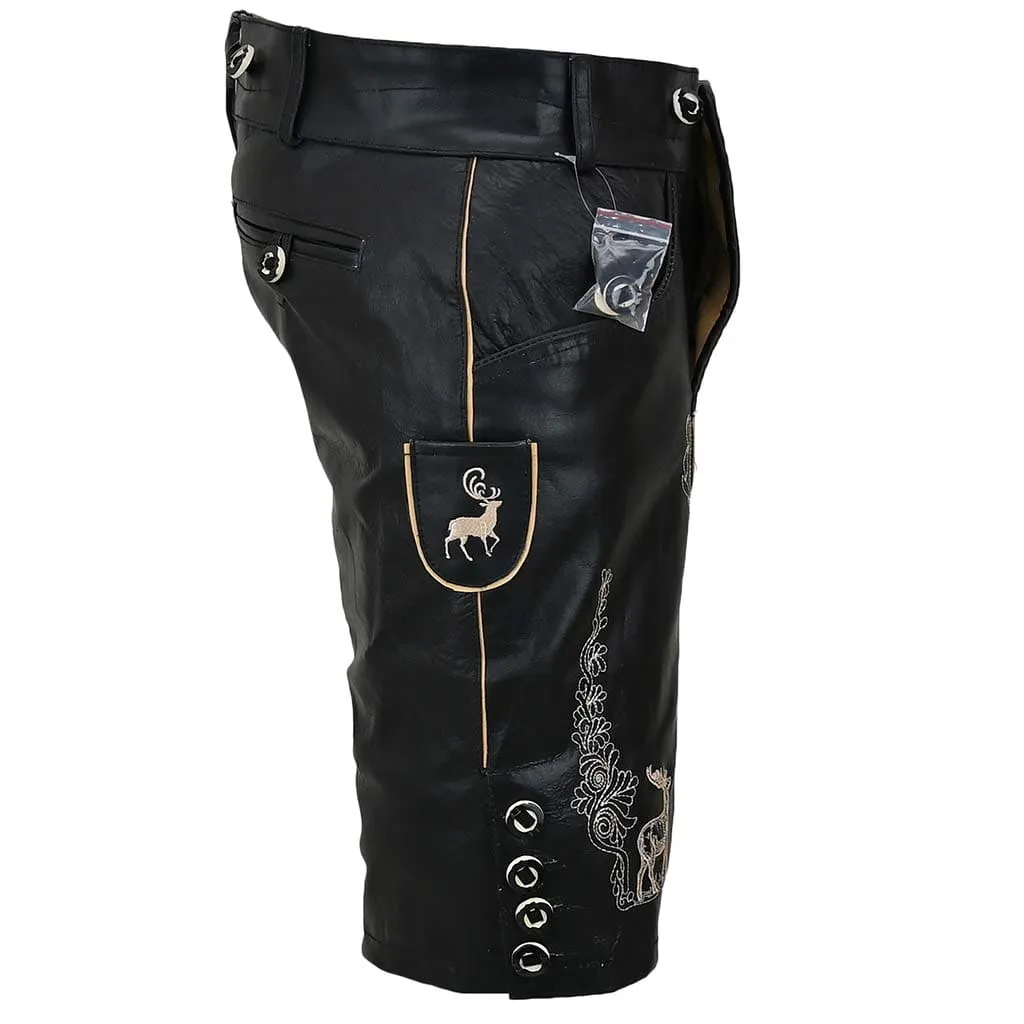 Oktoberfest Costumes mens Leather Lederhosen Albert Black