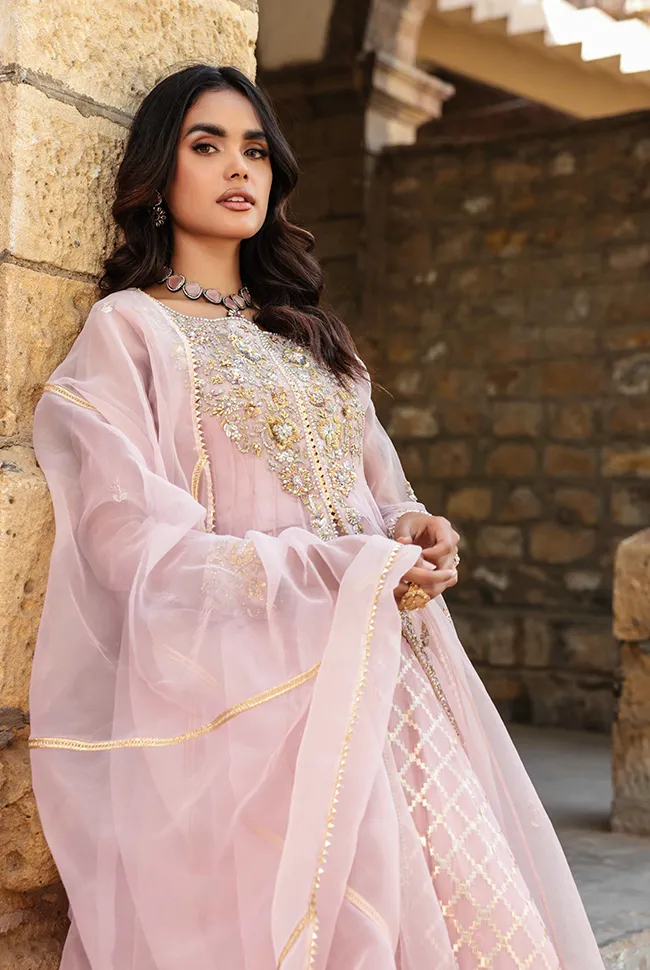 Pakistani Wedding Dress in Open Frock and Lehenga Style
