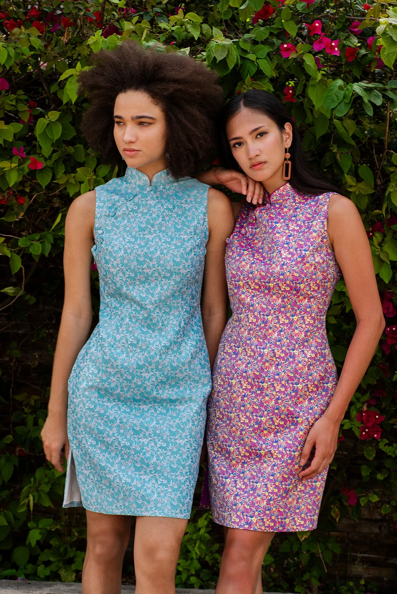 PAMELA Daisy Brocade Sleeveless Cheongsam (Baby Blue)