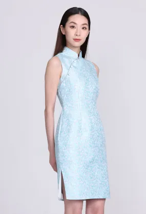 PAMELA Daisy Brocade Sleeveless Cheongsam (Baby Blue)
