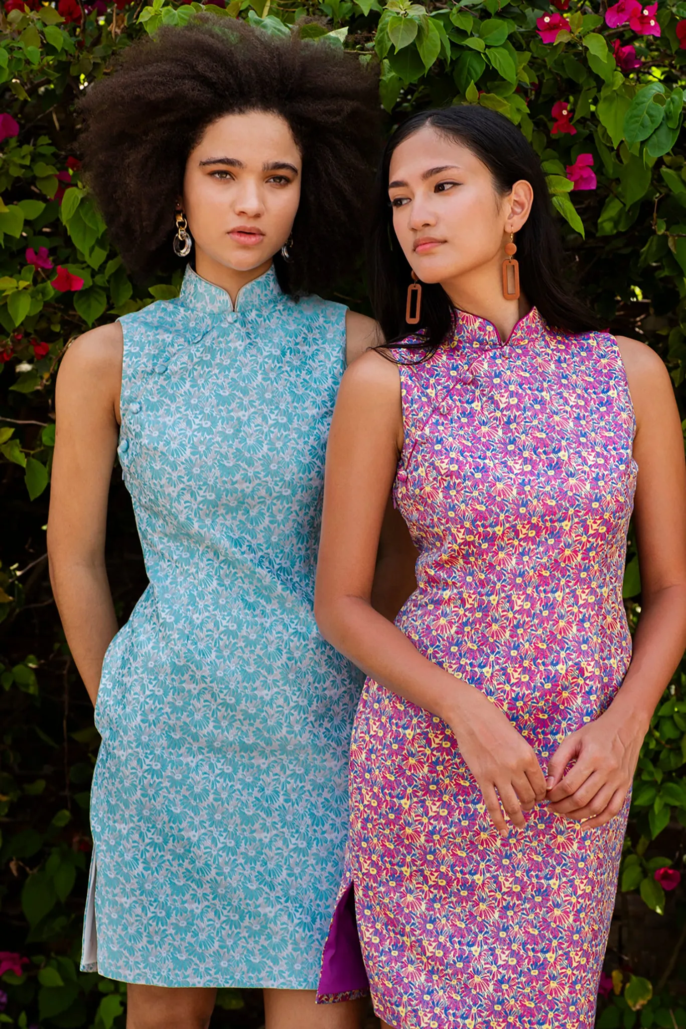 PAMELA Daisy Brocade Sleeveless Cheongsam (Baby Blue)