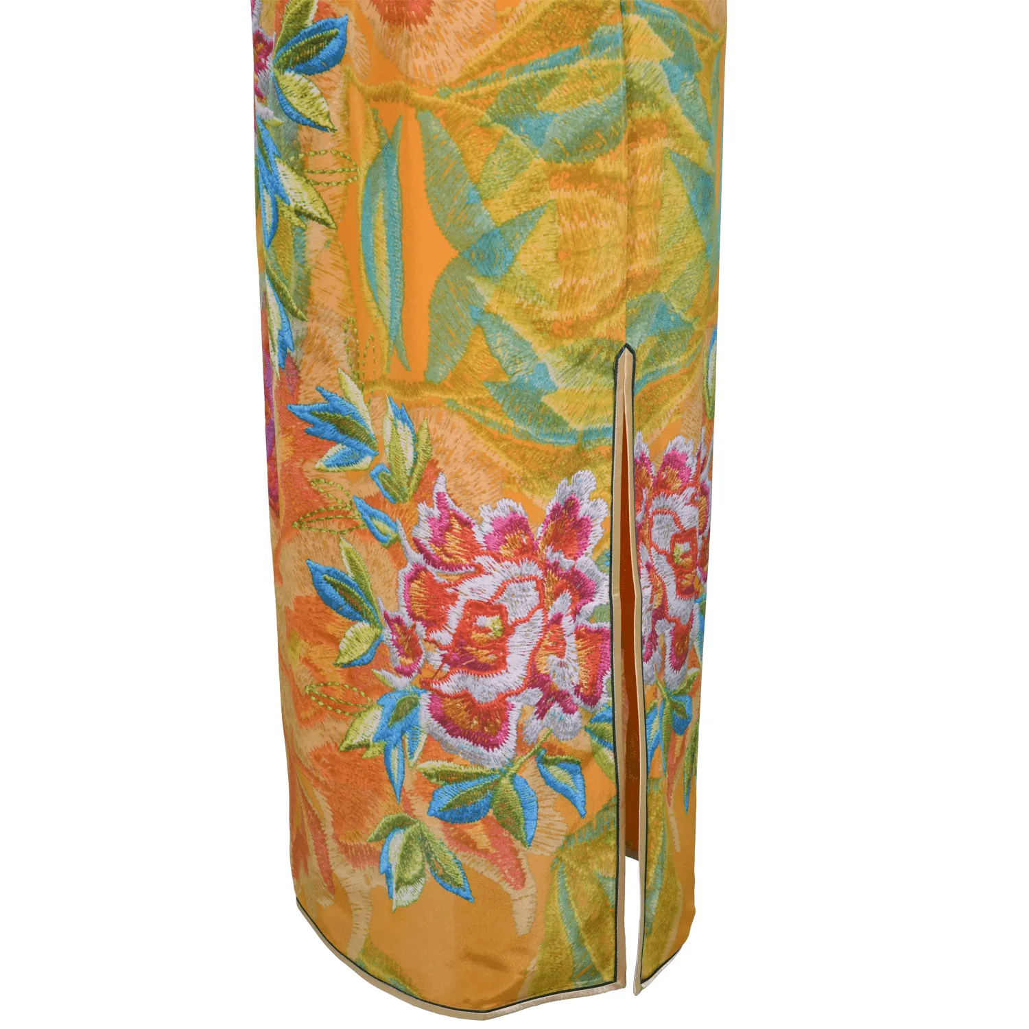 【PEONY】100% Silk Crystal Cheongsam (Cap Sleeve)