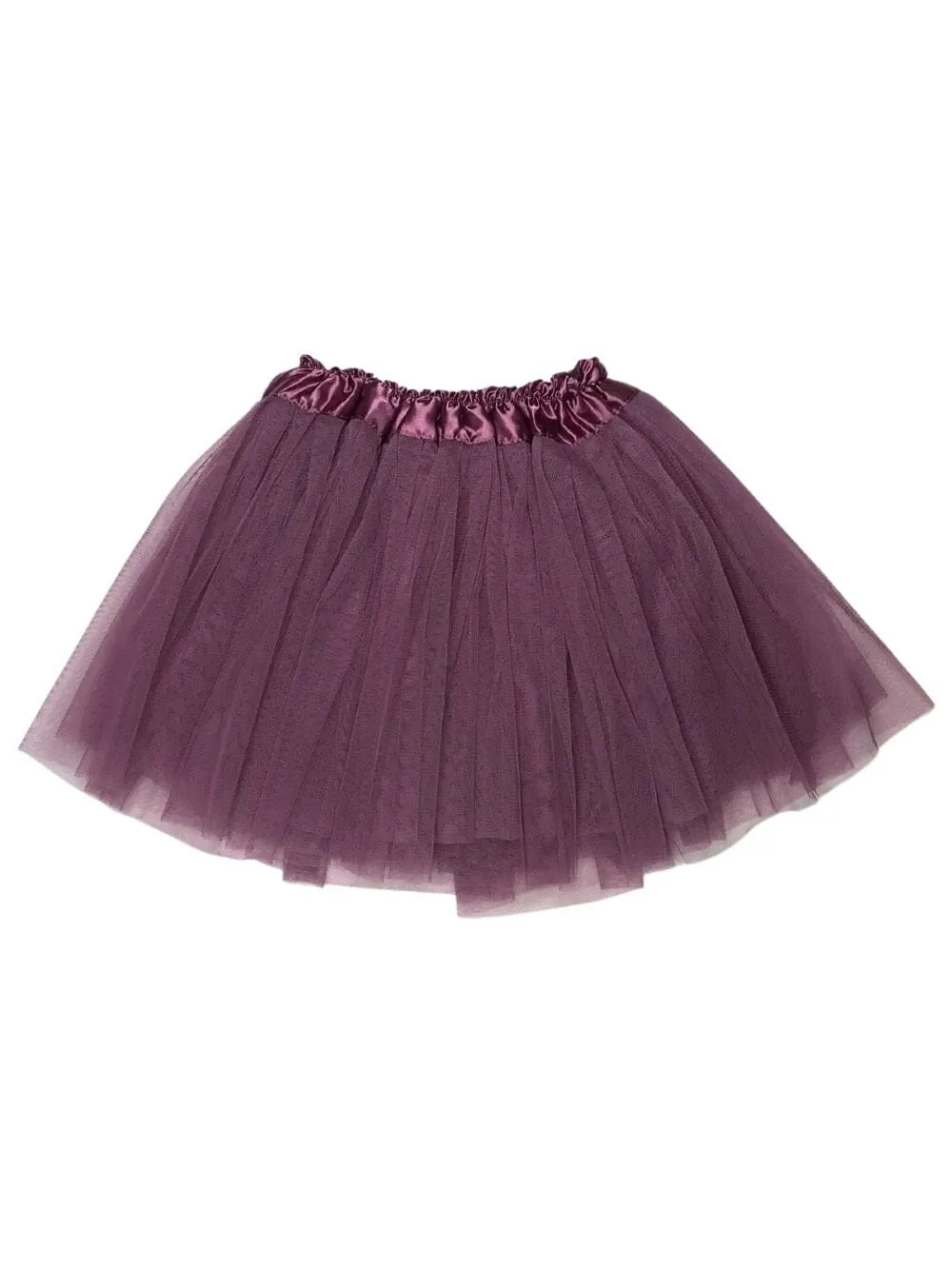 Plum Tutu Skirt - Kids Size 3-Layer Tulle Basic Ballet Dance Costume Tutus for Girls