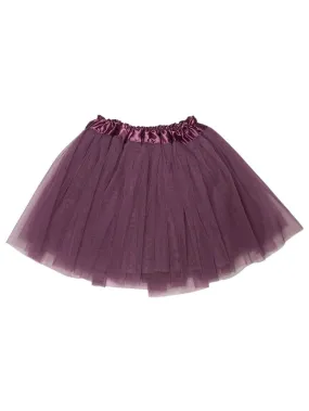 Plum Tutu Skirt - Kids Size 3-Layer Tulle Basic Ballet Dance Costume Tutus for Girls