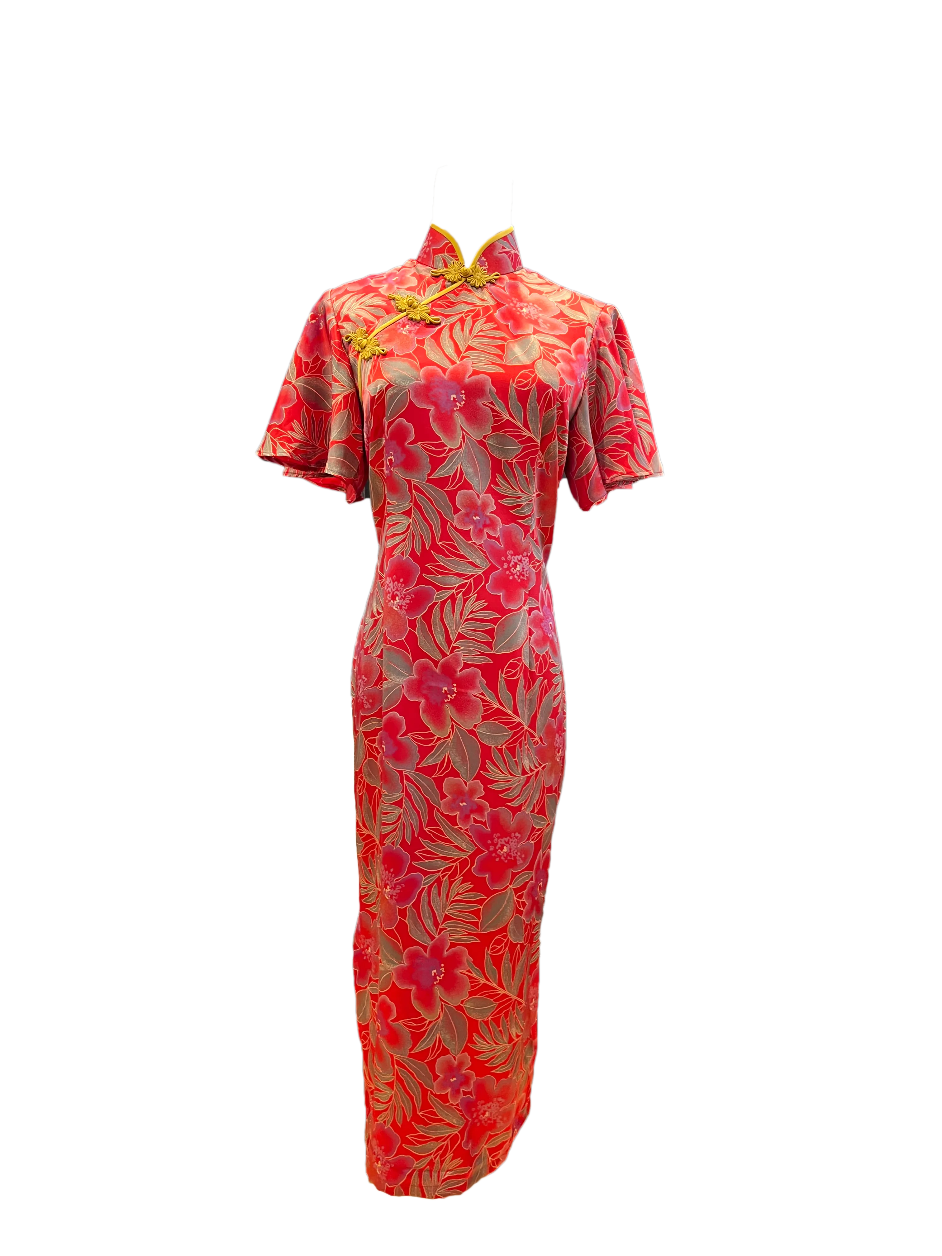 Printed Silk Satin Cheongsam