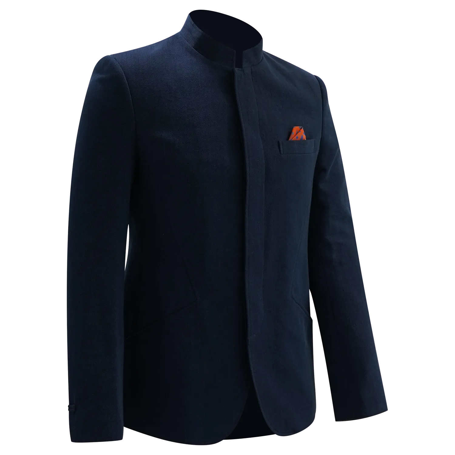 【PROSPERITY COINS】Eco-Denim Tapered Tang Jacket (With Silk Pocket Square)