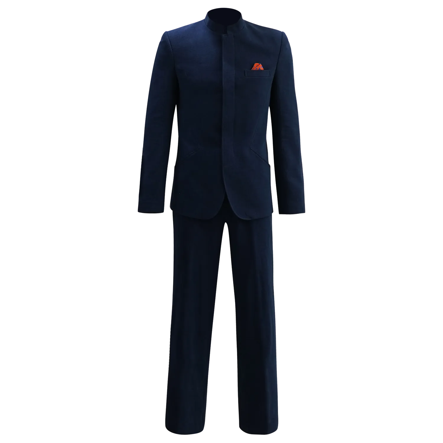 【PROSPERITY COINS】Eco-Denim Tapered Tang Jacket (With Silk Pocket Square)