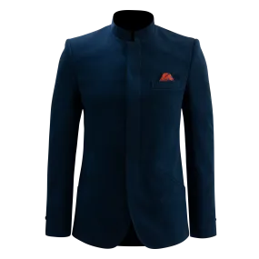 【PROSPERITY COINS】Eco-Denim Tapered Tang Jacket (With Silk Pocket Square)