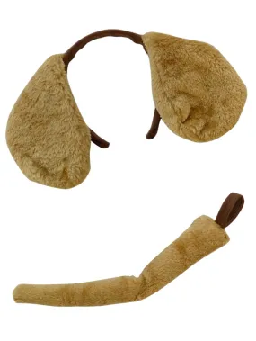 Puppy Headband Ears & Tail, Kid or Adult Size Costume Accessories