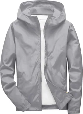Rain Jacket for Mens Lightweight Waterproof Rain Shell Jacket Raincoat with Hood for Golf Cycling Windbreaker Raincoats