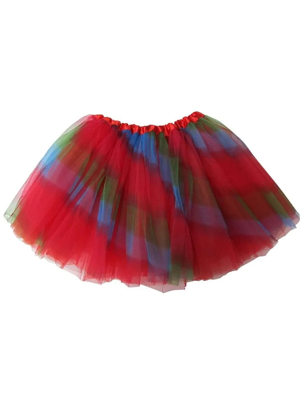 Rainbow Red Tutu Skirt - Kids Size 3-Layer Tulle Basic Ballet Dance Costume Tutus for Girls