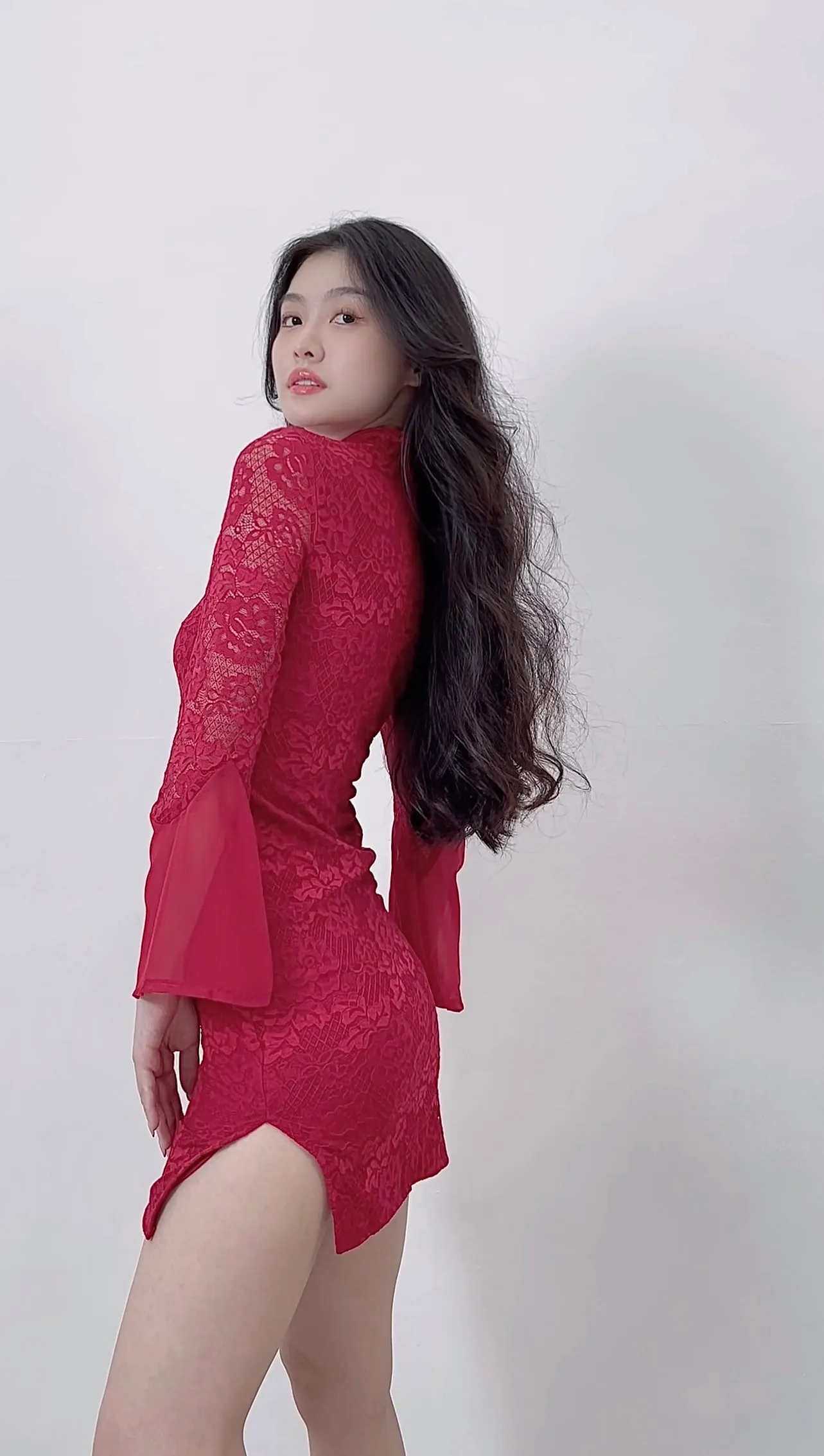 RED LACE CHEONGSAM