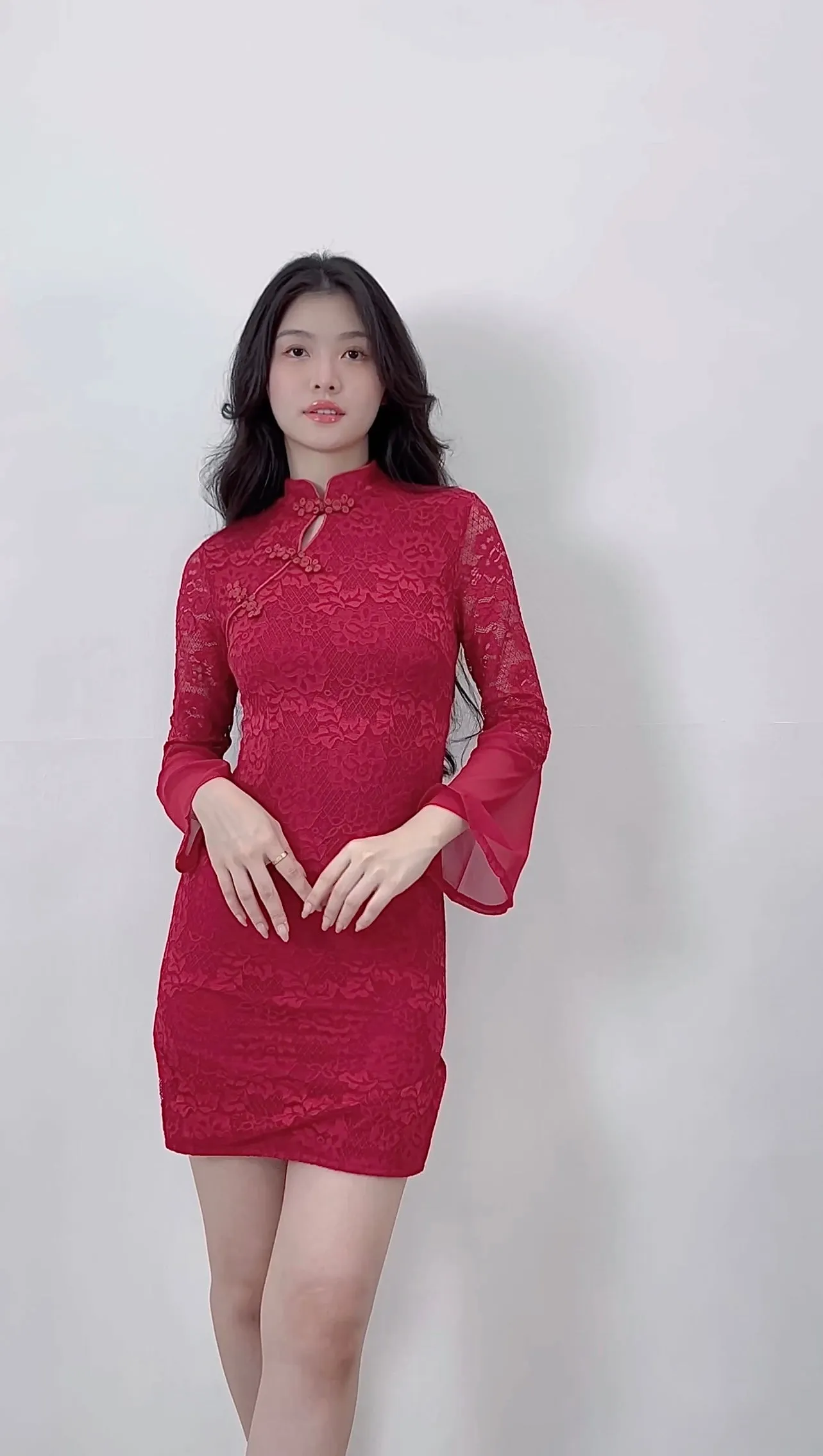 RED LACE CHEONGSAM