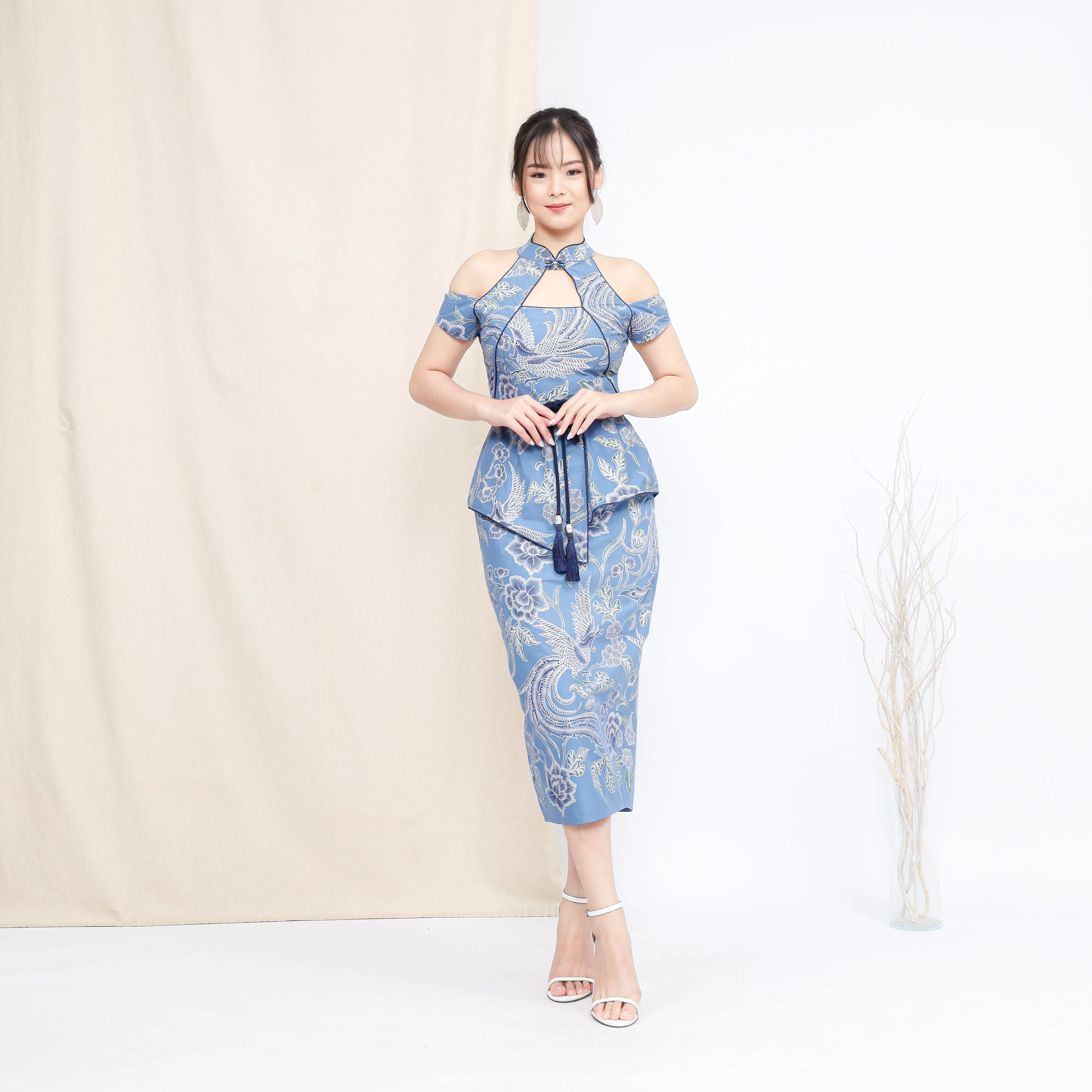 Set Peiyu Baby Blue Pastel Cheongsam Tie