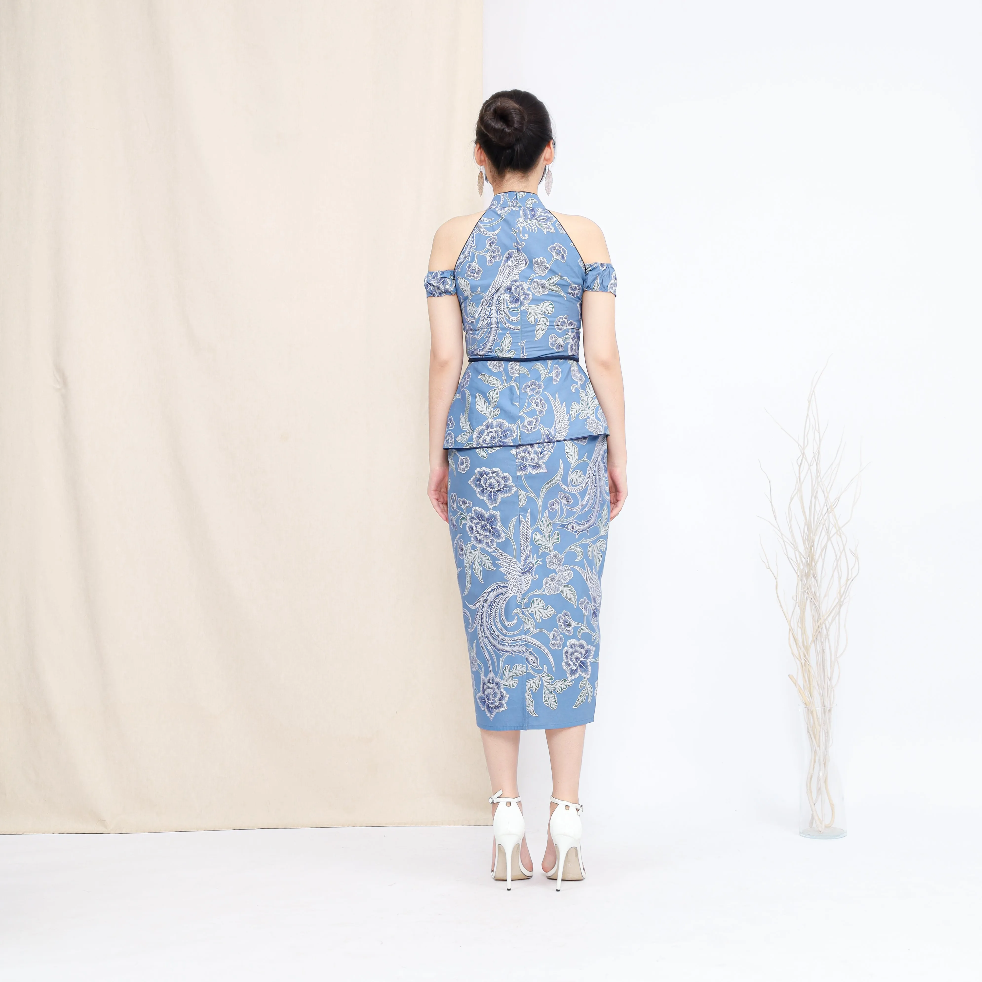 Set Peiyu Baby Blue Pastel Cheongsam Tie