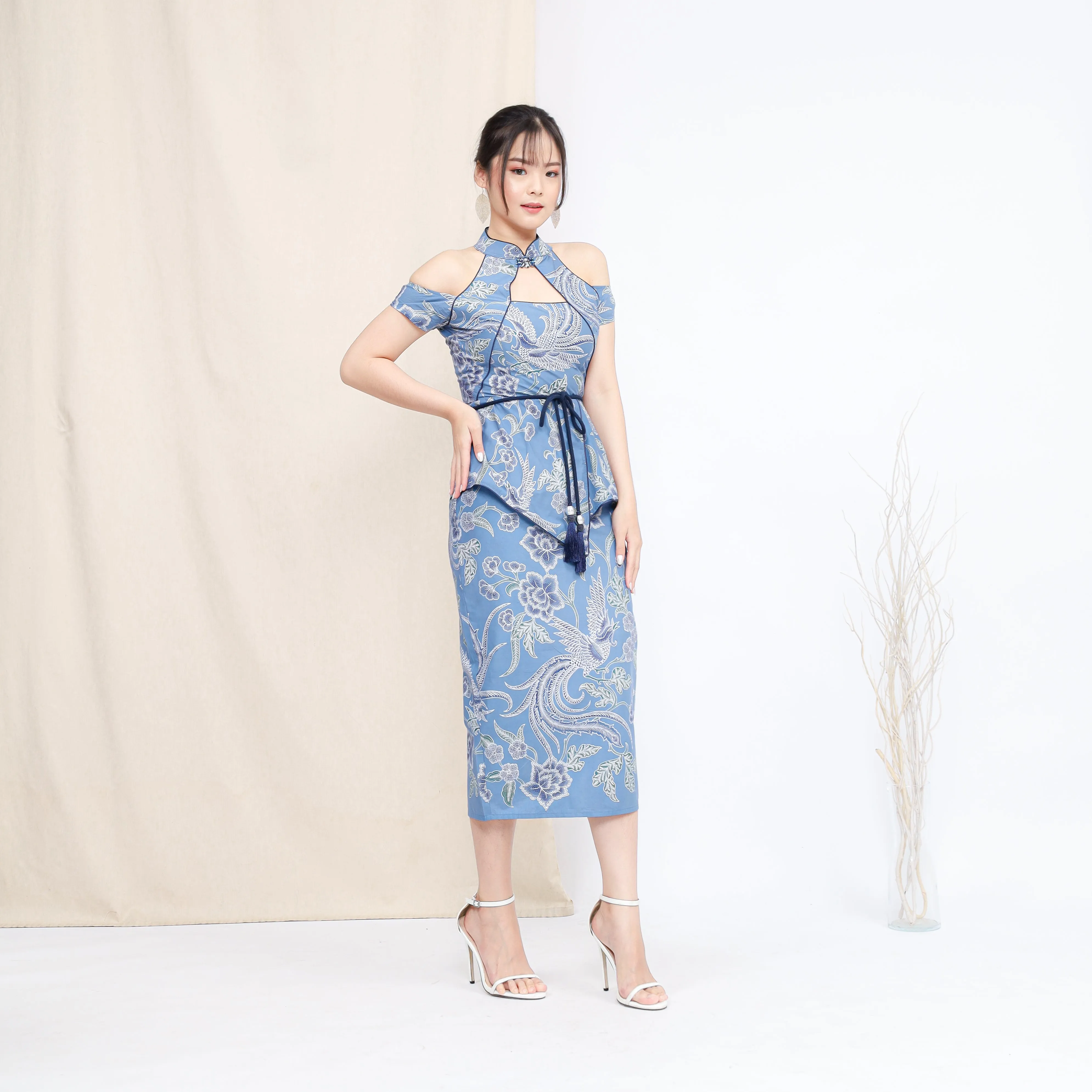 Set Peiyu Baby Blue Pastel Cheongsam Tie