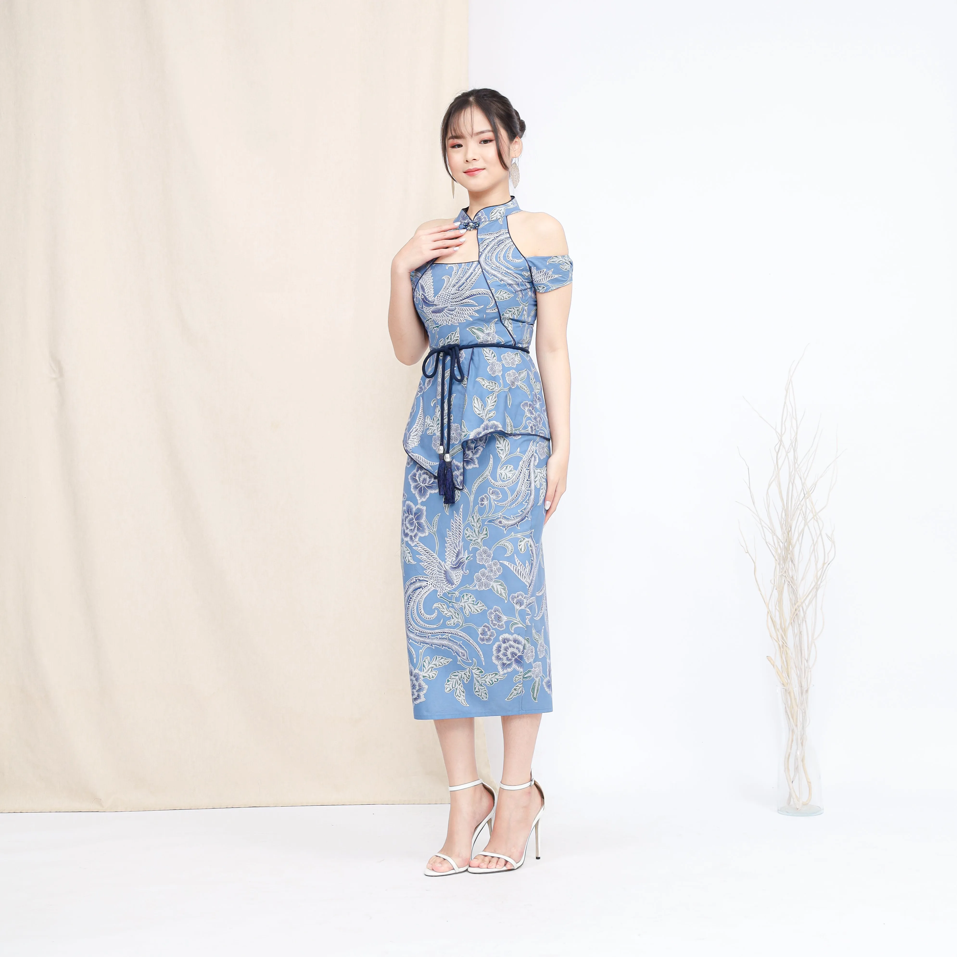 Set Peiyu Baby Blue Pastel Cheongsam Tie